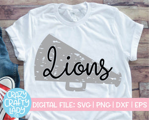 Grunge Lions Megaphone SVG Cut File