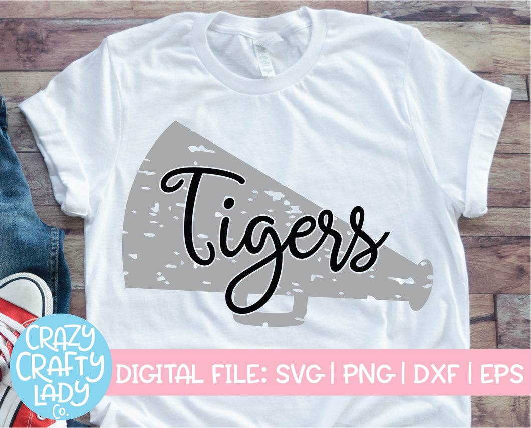 Grunge Tigers Megaphone SVG Cut File