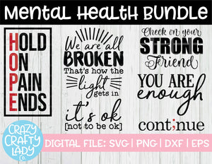 Mental Health SVG Cut File Bundle