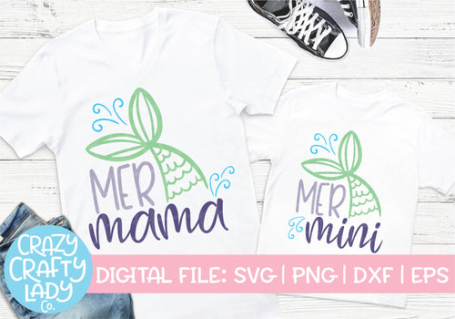 Mer Mama & Mer Mini SVG Cut File Bundle