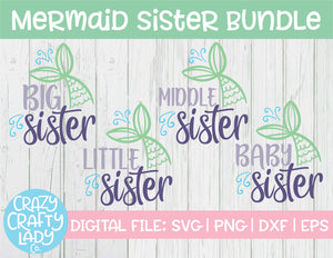 Mermaid Sister SVG Cut File Bundle