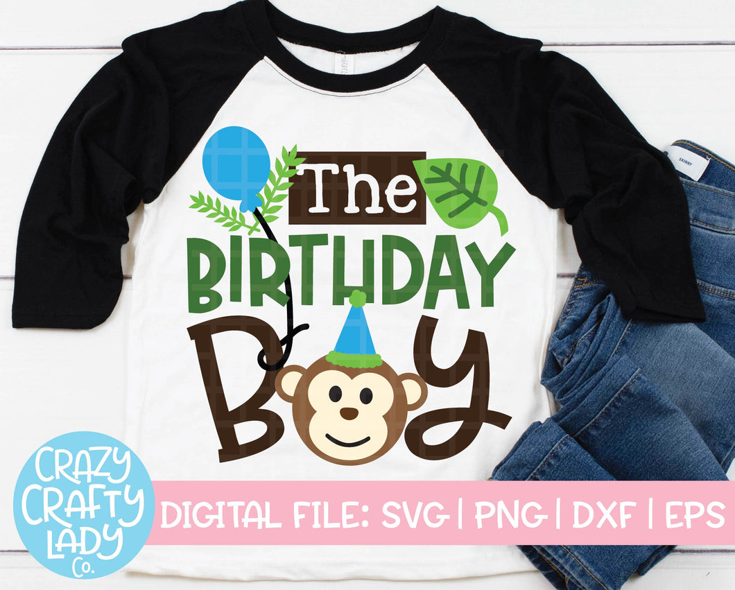 Monkey Birthday Boy SVG Cut File