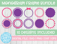 Load image into Gallery viewer, Monogram Frame SVG Cut File Bundle