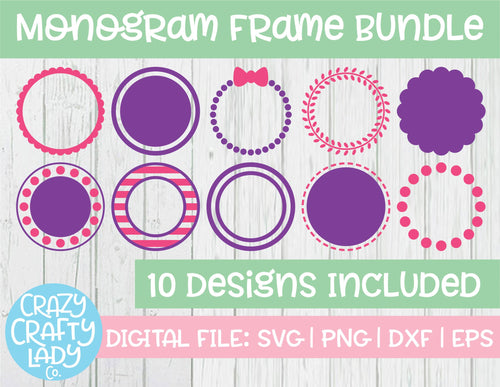 Monogram Frame SVG Cut File Bundle
