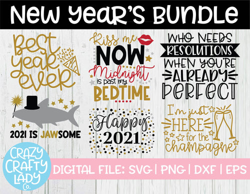 New Year's SVG Cut File Bundle