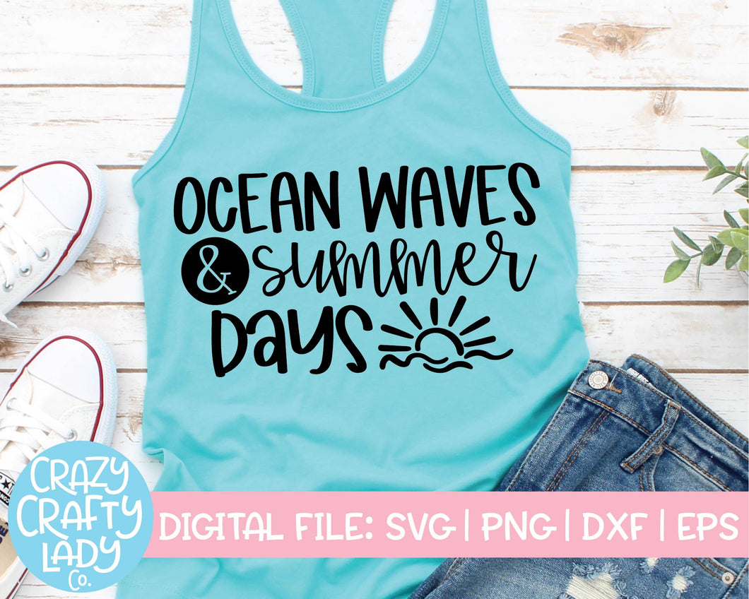 Ocean Waves & Summer Days SVG Cut File
