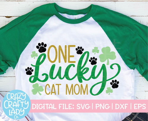 One Lucky Cat Mom SVG Cut File