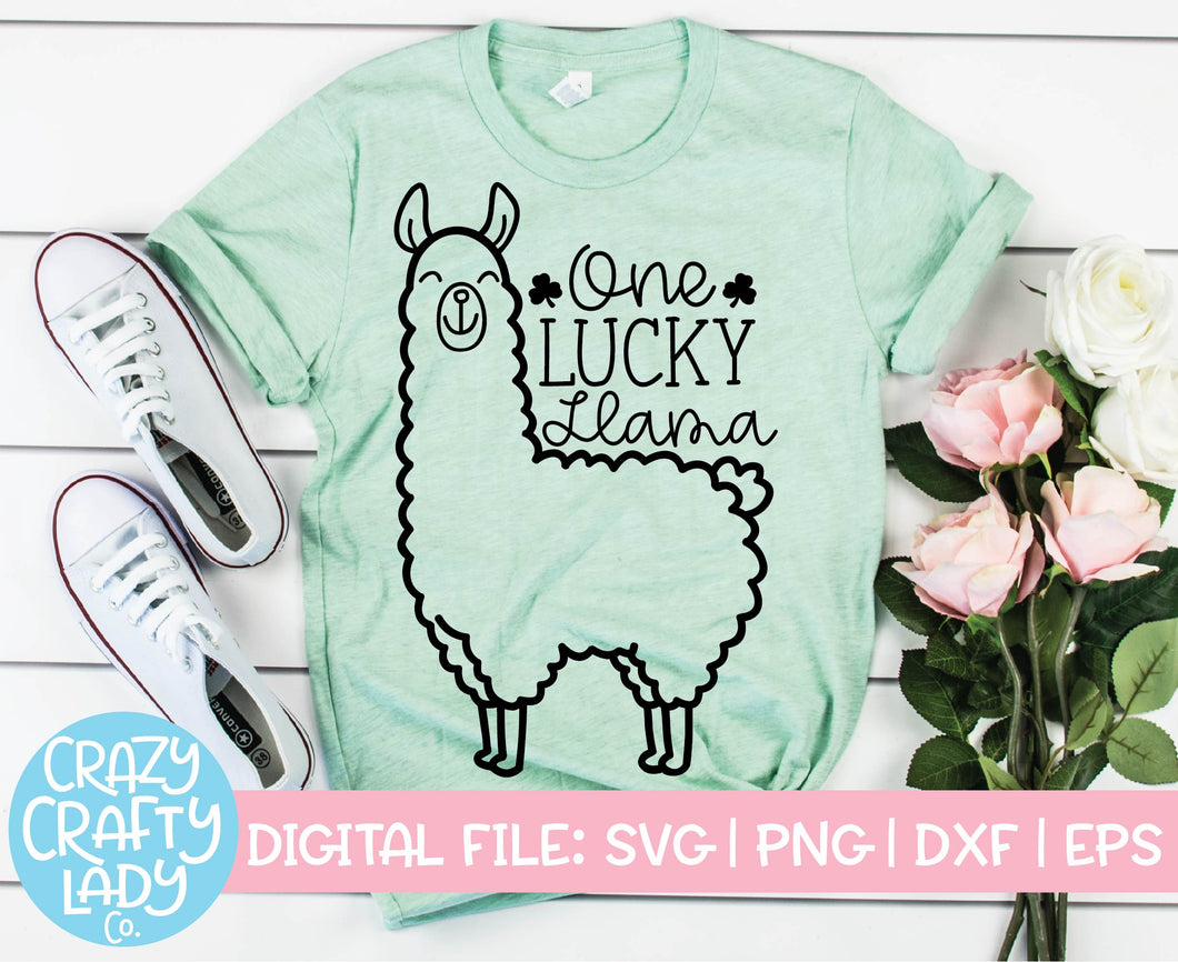 One Lucky Llama SVG Cut File