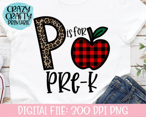 P Is for Pre-K PNG Printable File