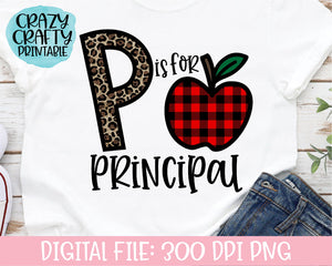 P Is for Principal PNG Printable File
