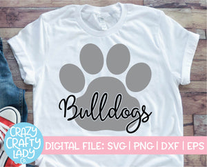 Bulldogs Paw Print SVG Cut File