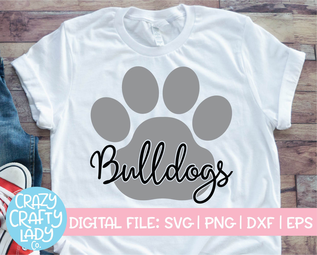 Bulldogs Paw Print SVG Cut File