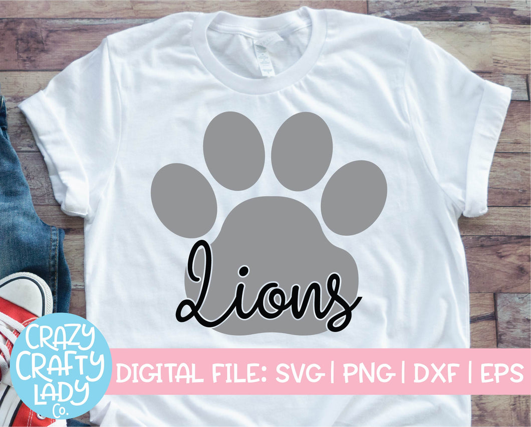 Lions Paw Print SVG Cut File