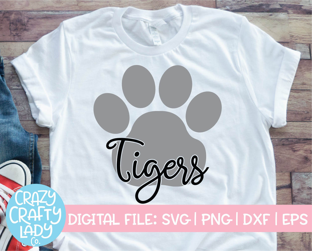 Tigers Paw Print SVG Cut File