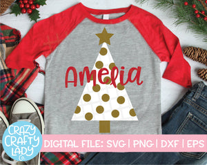 Polka Dot Christmas Tree SVG Cut File