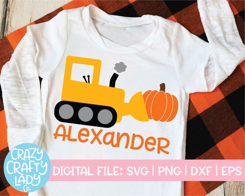 Pumpkin Bulldozer SVG Cut File