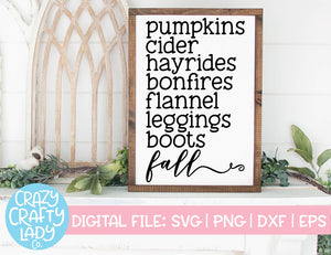 Fall Sign SVG Cut File Bundle