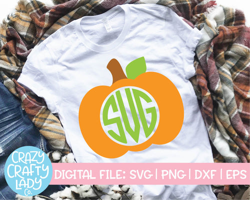 Pumpkin Monogram Frame SVG Cut File