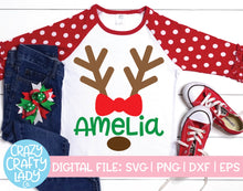 Load image into Gallery viewer, Reindeer Antlers with Bow SVG Cut File