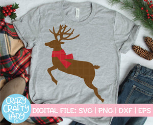 Reindeer with Scarf SVG Cut File