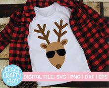 Load image into Gallery viewer, Reindeer with Sunglasses SVG Cut File