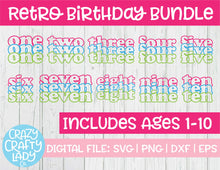 Load image into Gallery viewer, Retro Birthday SVG Cut File Bundle