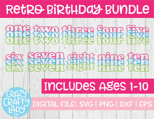 Retro Birthday SVG Cut File Bundle