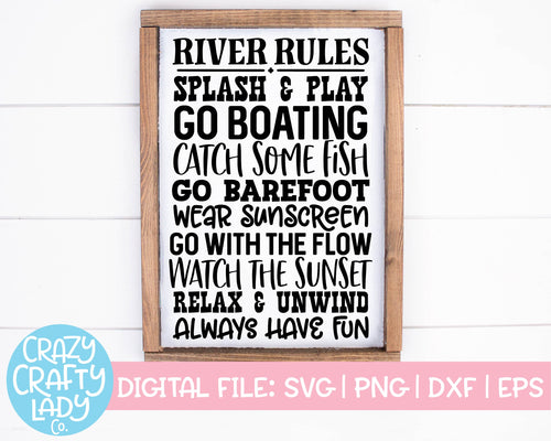 River Rules SVG Cut File