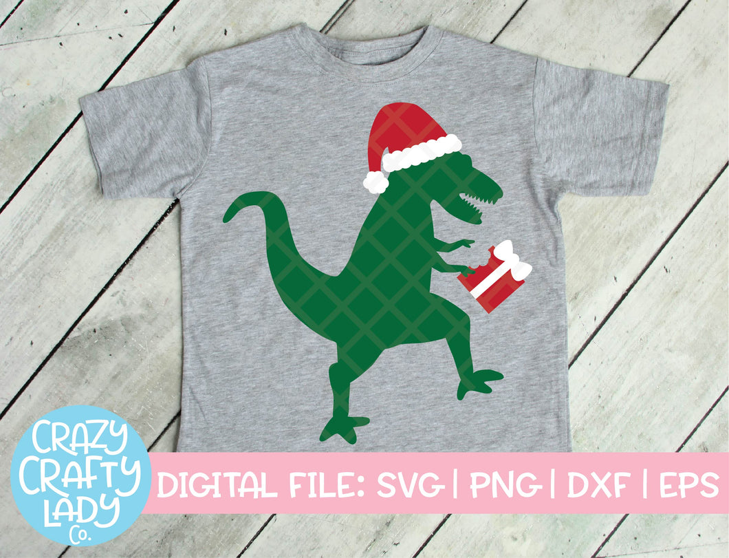 Santa Dinosaur SVG Cut File