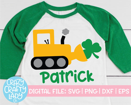 St. Patrick's Day Bulldozer SVG Cut File
