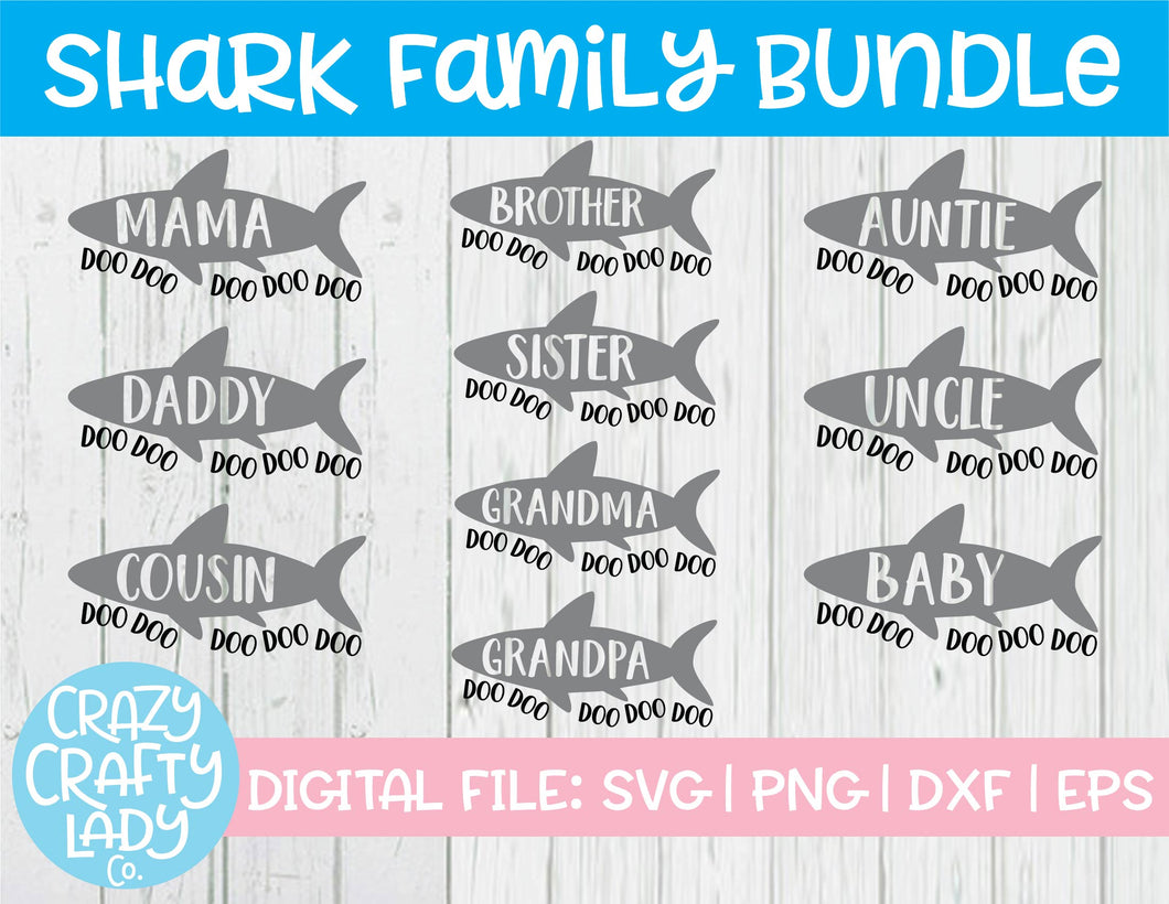 Shark Family SVG Cut File Bundle