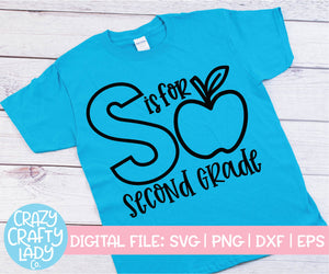 S Is for Second Grade SVG Cut File
