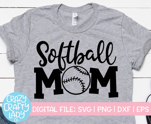 Softball Mom SVG Cut File