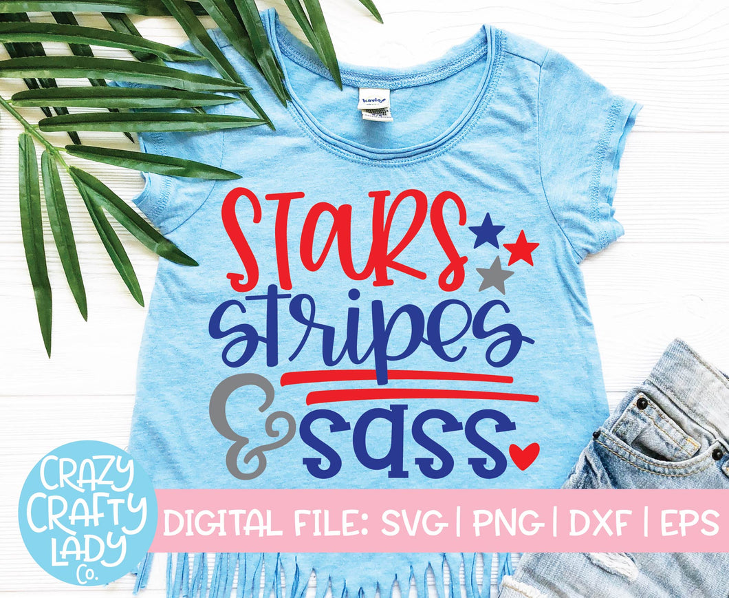 Stars, Stripes, & Sass SVG Cut File