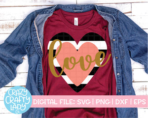 Striped Love Heart SVG Cut File