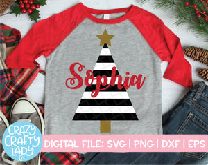 Striped Christmas Tree SVG Cut File
