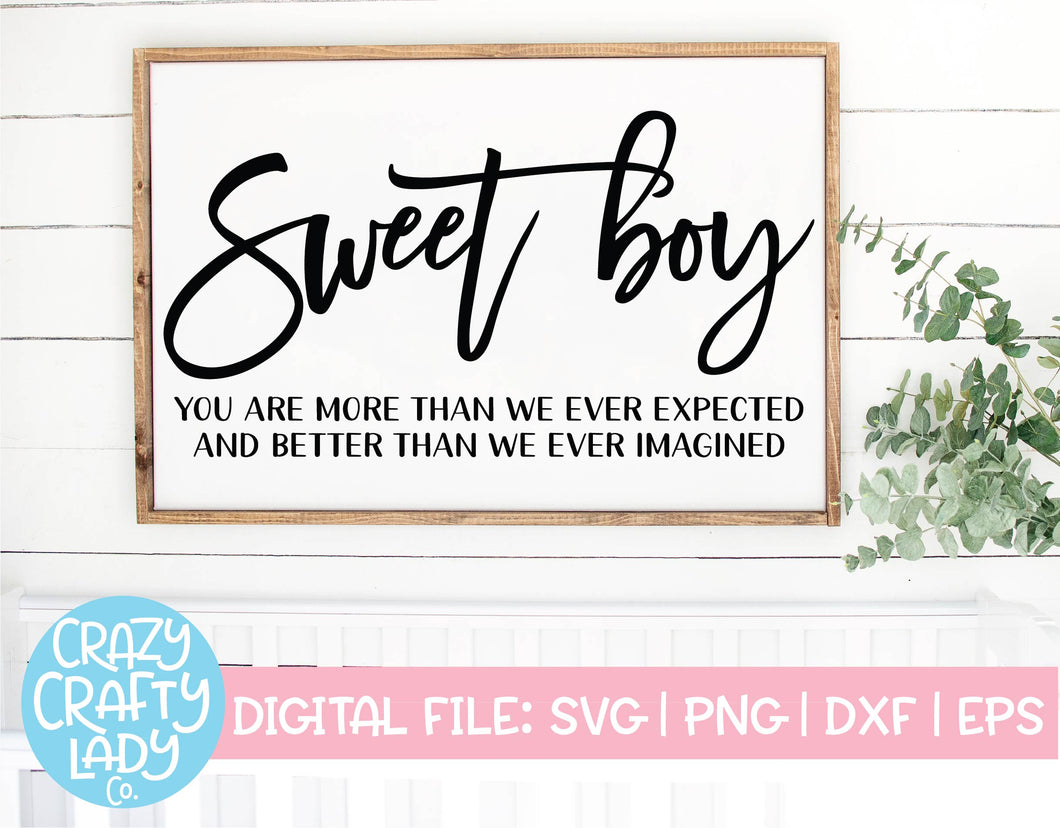 Sweet Boy SVG Cut File