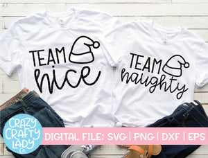 Team Nice and Team Naughty SVG Cut File Bundle