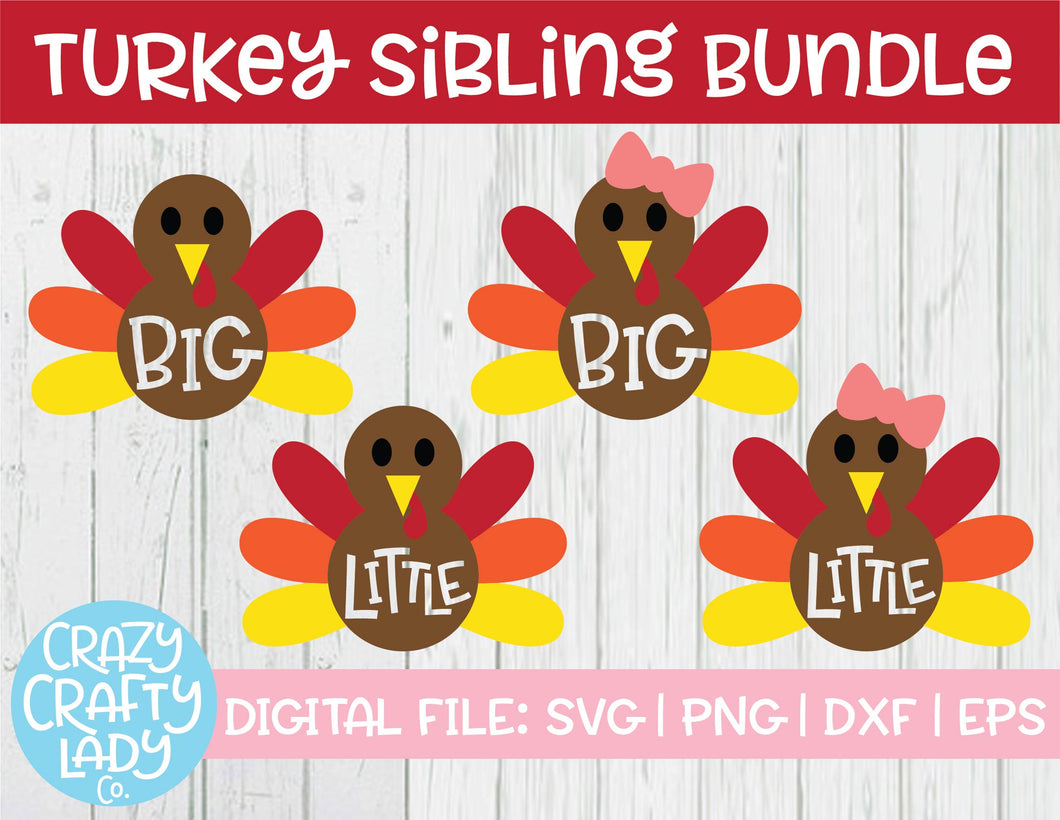 Turkey Sibling SVG Cut File Bundle