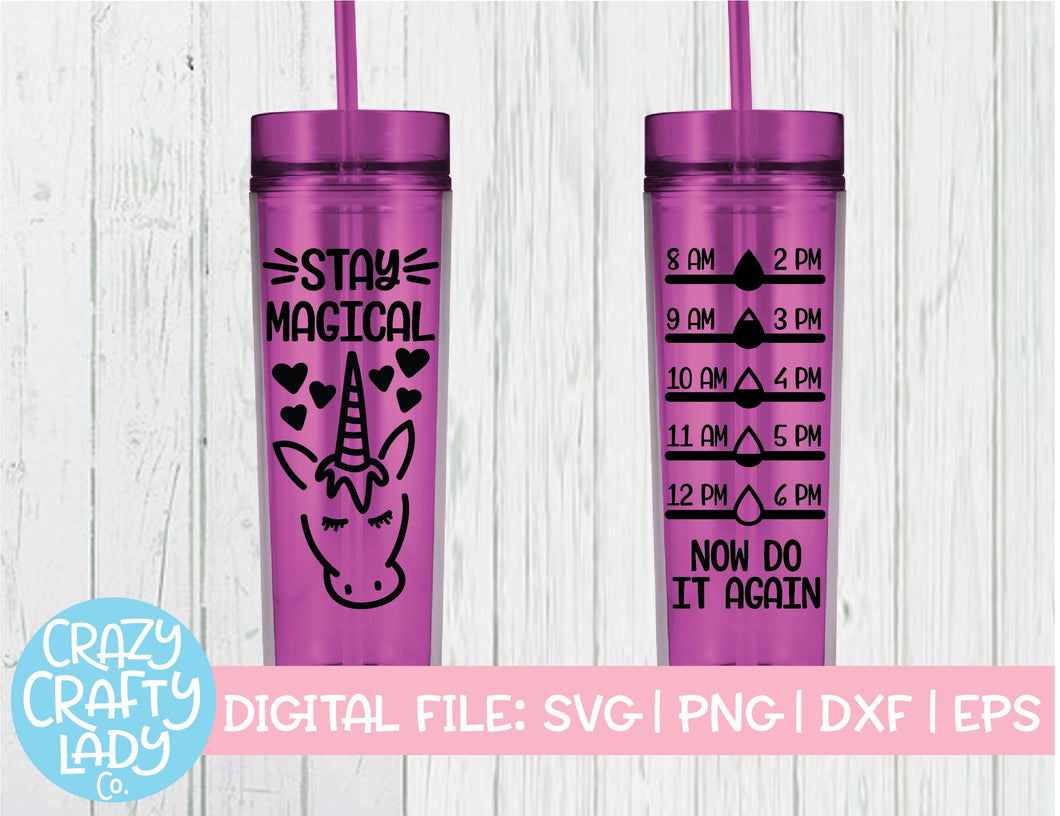 Stay Magical Water Bottle Tracker SVG Cut File