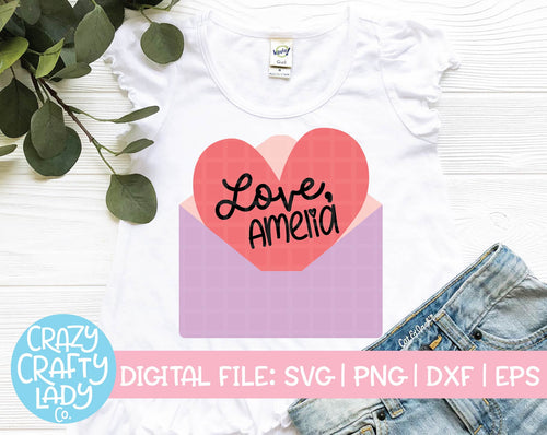 Valentine in Envelope SVG Cut File