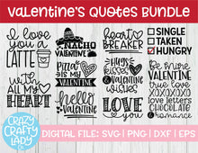 Load image into Gallery viewer, Valentine&#39;s Day Quotes Bundle SVG Cut File