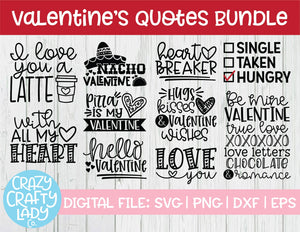 Valentine's Day Quotes Bundle SVG Cut File