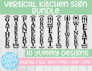 Vertical Kitchen Sign SVG Cut File Bundle