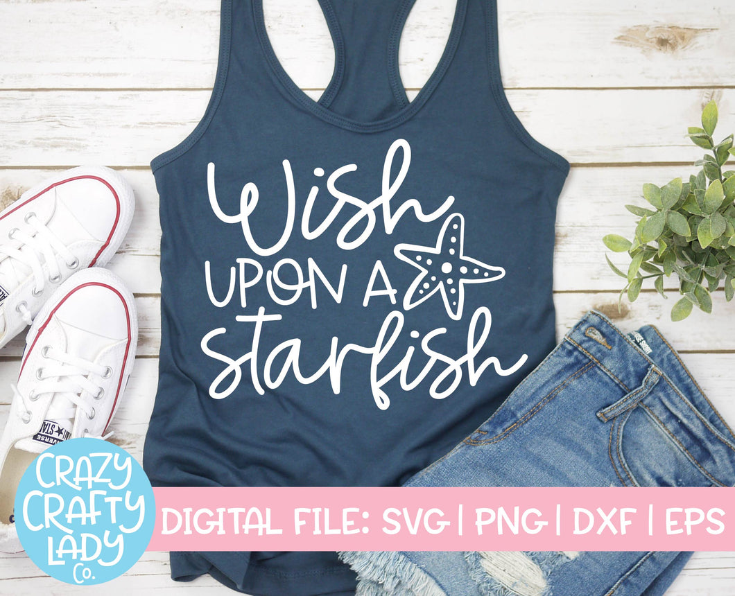 Wish Upon a Starfish SVG Cut File